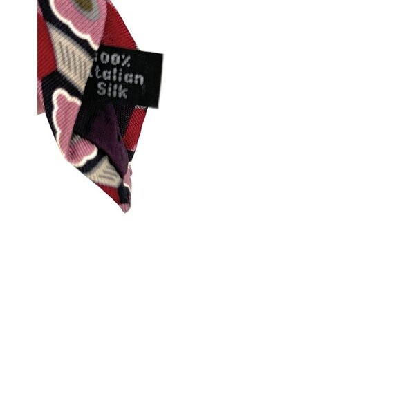 EUC Men's GEORGE MACHADO ZYLOS Silk Neck Tie 58" x 4" Red Geometric - Picture 4 of 6